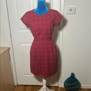 NWT Madewell Red Eyelit Mini Dress 0